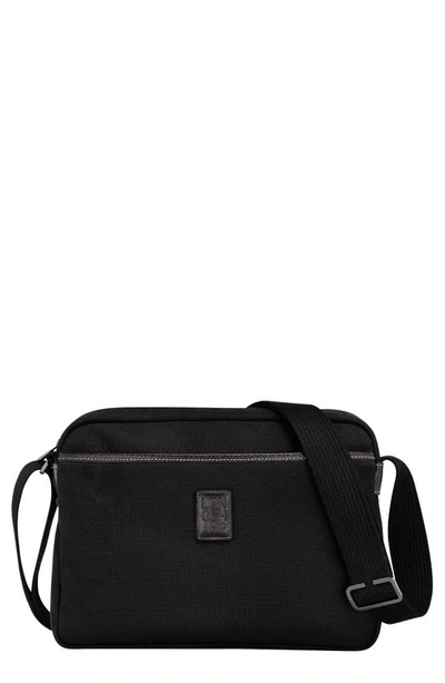 Longchamp Boxford Recycled Canvas & Leather Camera Crossbody Bag In Black