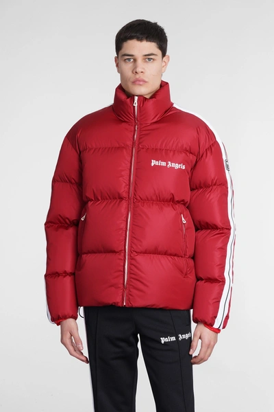 Palm Angels Puffer In Red Polyamide In Rosso/bianco