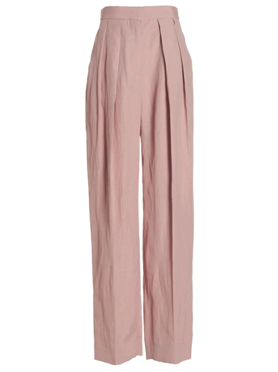Stella Mccartney Trousers With Front Pleats Viscose In Pink