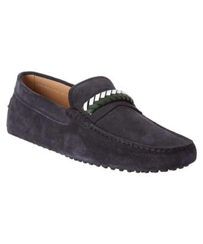 Tod's Gommino Suede Moccasin In Blue