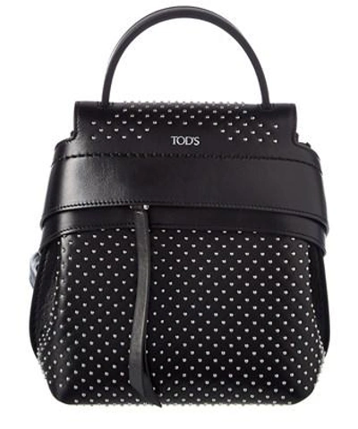 Tod's Mini Wave Leather Backpack In Black