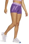 Nike Women's  Pro Mid-rise 3" Graphic Shorts In Purple