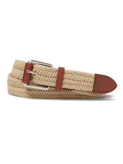 Polo Ralph Lauren Braided Waxed Cotton Belt In Natural