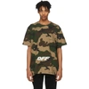 Off-white Logo-embroidered Camouflage Cotton T-shirt In Green