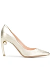 Nicholas Kirkwood Mira Pearl-heeled Leather Pumps In Light Gold