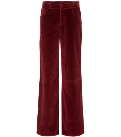 Oscar De La Renta Cotton Corduroy Wide-leg Pants In Red