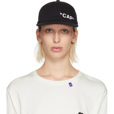 Off-white Cotton Baseball Cap In 1001 Blckwh