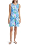 Lilly Pulitzer Kristen Swing Dress In Blue Grotto Beleaf In Yourself