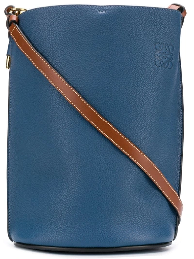 Loewe Gate Calfskin Leather Bucket Bag In Varsity Blue