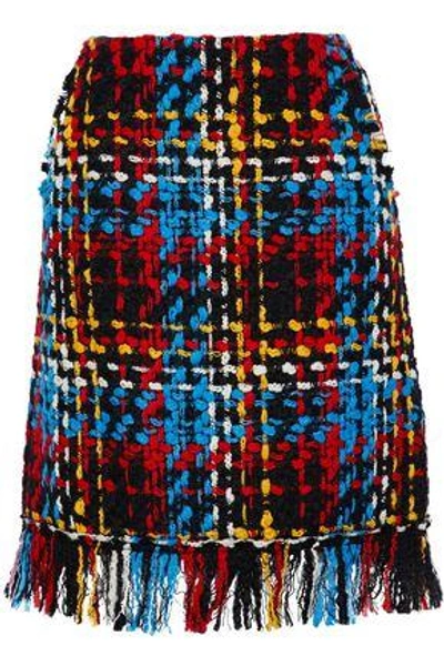 Sonia Rykiel Woman Fringe-trimmed Wool-blend Bouclé-tweed Skirt Multicolor