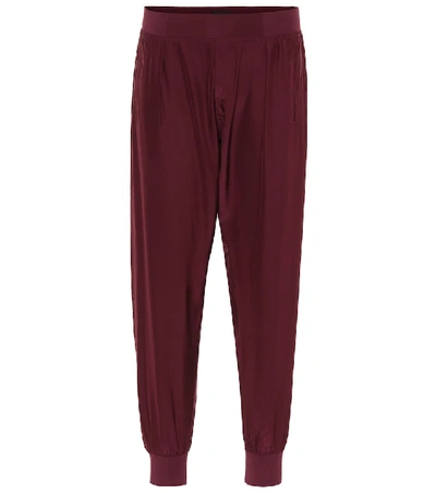 Atm Anthony Thomas Melillo Silk Jogger Pants In Purple