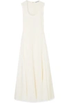 Elizabeth And James Lenox Linen And Silk-blend Dress In Alabaster