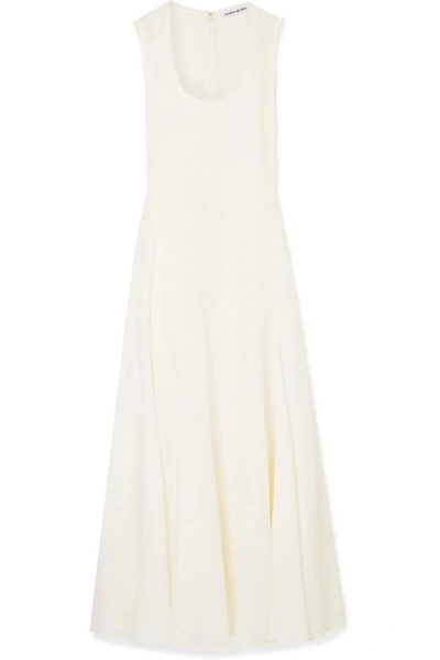Elizabeth And James Lenox Linen And Silk-blend Dress In Alabaster