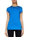Ted Baker Charre Bow-trimmed Tee In Bright Blue