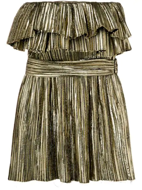 saint laurent gold dress