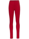 Prada Ribbed-jersey Leggings In Red