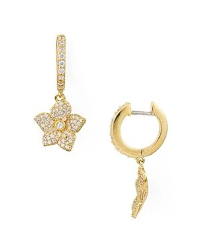 Kate Spade Blooming Pave Drop Earrings In Clear/ Gold