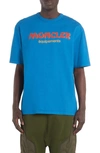 Moncler Genius Logo Cotton Graphic T-shirt In Blue