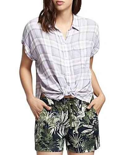 Sanctuary Mod Short Sleeve Boyfriend Shirt In Orchid Oasis Plaid