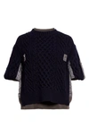 Sacai Nylon Twill And Knitted Pullover In Black