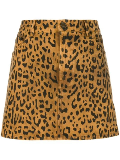Saint Laurent A-line Leopard-print Mini Skirt