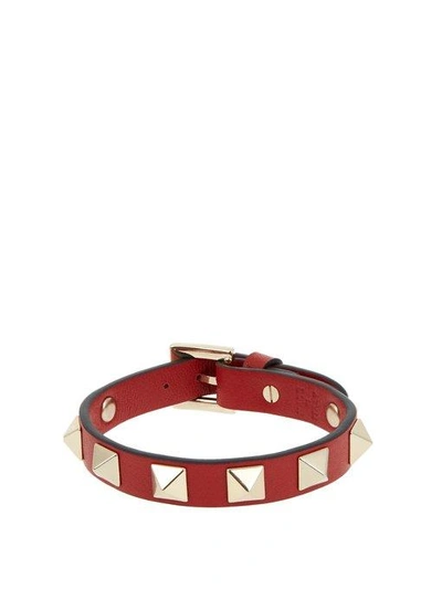 Valentino Garavani Rockstud Leather Bracelet In Nocolor