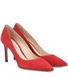 Prada Suede Point-toe 85mm Pumps In Red