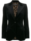 Dolce & Gabbana Peak-lapel One-button Velvet Jacket In Black