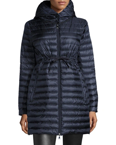 Moncler Barbel Hooded Puffer Coat In Silver