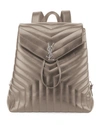 Saint Laurent Loulou Monogram Ysl Medium Quilted Leather Backpack In Storm