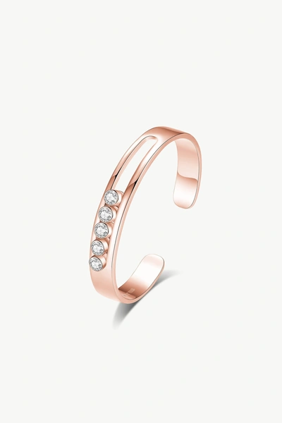 Classicharms Audrey Rose Gold Twinkle Clear Zirconia Bangle Bracelet In Multi