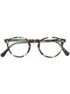 Oliver Peoples Gregory Peck Round Frame Glasses In Brown