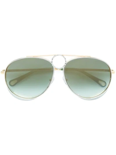 Chloé Romie Aviator-frame Sunglasses In Metallic