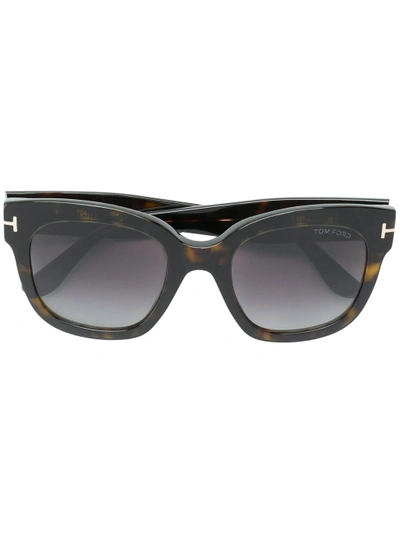 Tom Ford Eyewear 猫眼框醋酸纤维太阳眼镜 - 棕色 In Brown