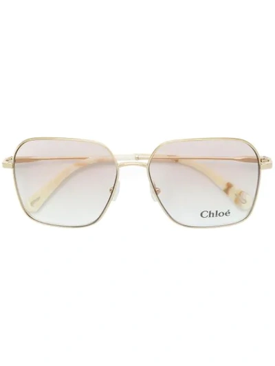 Chloé Oversized Square Sunglasses In Metallic