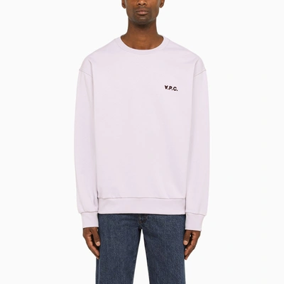 A.p.c. Lilac Crewneck Sweater With Logo In Purple