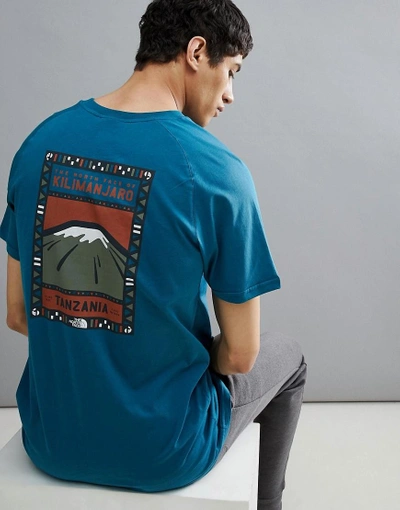 The North Face North Faces T-shirt Kilimanjaro Back Print In Blue - Blue In Blue