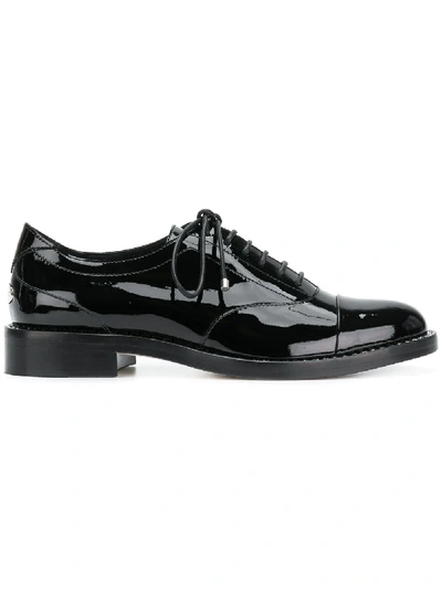 Jimmy Choo Black Patent Reeve Flat Oxfords