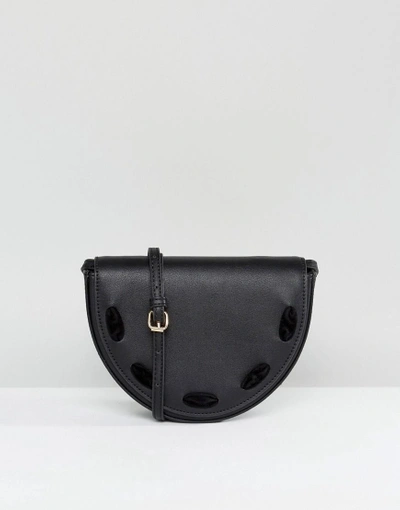 Liquorish Crescent Saddle Bag - Black