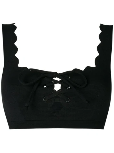 Marysia Scalloped-trim Bikini Top In Black