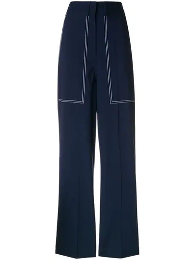 Ports 1961 Straight Leg Trousers In Blue
