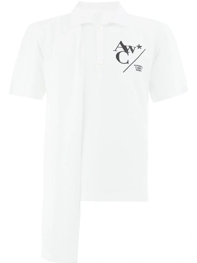 A-cold-wall* Front Logo Asymmetric Polo Shirt In White