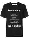 Proenza Schouler Pswl Printed Cotton-jersey T-shirt In 21230 Black/white Care Label