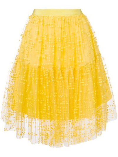 Si-jay Midi Tulle Skirt In Yellow