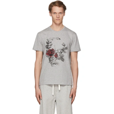 Alexander Mcqueen T-shirt Mit Totenkopf-print In Grey