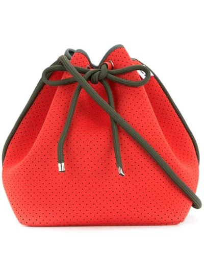 Nimble Activewear Drawstring Bucket Bag - Red
