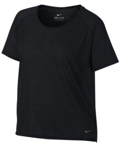 Nike Breathe Miler Running Top In Black