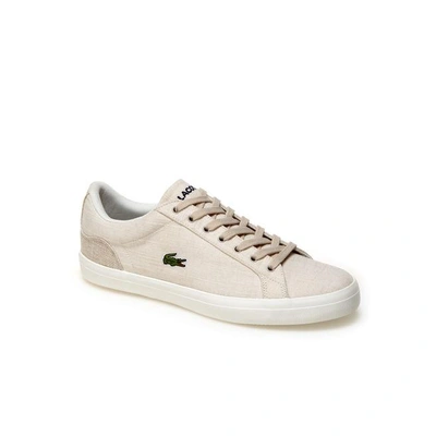 Lacoste Men's Lerond Canvas Trainers In White/natural