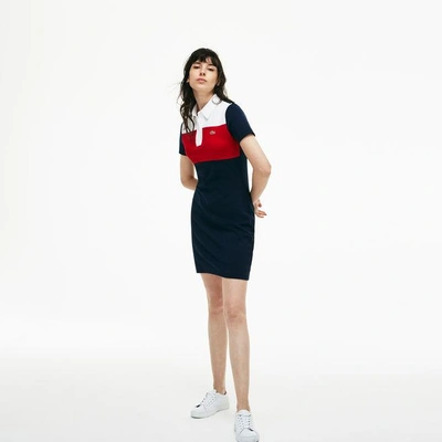 Lacoste Women's 85th Anniversary Limited Edition Polo Dress In Navy  Blue/red-white | ModeSens