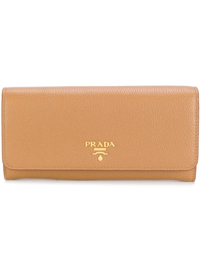 Prada Logo Plaque Continental Wallet